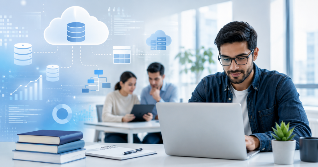 Certification Exam DP-300 Dumps image for Microsoft Exam Dumps prep in the United States with cloud database study visuals